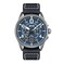 AVI-8 AVI8 Mens 42mm Spitfire Lock Chronograph Channel Blue Japanese Quartz Pilot Watch with Leather Strap AV408904