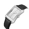 BERNY Mens Business Casual Quartz Watches Stainless Steel Case with Leather Strap Rectangular Watches for Men White