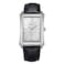 BERNY Mens Business Casual Quartz Watches Stainless Steel Case with Leather Strap Rectangular Watches for Men White