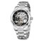 FORSINING Mens Automatic Movement Dodecagon Stainless Steel Skeleton Dial Self Winding Tourbillon Wrist Watch