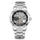 FORSINING Mens Automatic Movement Dodecagon Stainless Steel Skeleton Dial Self Winding Tourbillon Wrist Watch