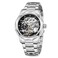 FORSINING Mens Automatic Movement Dodecagon Stainless Steel Skeleton Dial Self Winding Tourbillon Wrist Watch