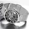Whodoit Mens Watch HandWind Mechanical Mesh Luminous Silver Black Waterproof WatchSkeleton Mechanical Roman Numeral Mesh Strap Watch for Men