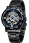 Tiong Stainless Steel Mens Watch Mechanical Automatic Winding Skeleton Waterproof Arabic NumeralsDiamond Dial Mens Watch Dial Automatic Watch