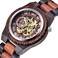 Dentily Wooden Watch Skeleton Mechanical Automatic Movement Men Wood Watch SelfWinding Watches for Men