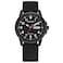 Citizen Mens EcoDrive Weekender Garrison Field Watch in Black IP Stainless Steel with Black Nylon Strap Model BM818615E