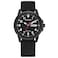 Citizen Mens EcoDrive Weekender Garrison Field Watch in Black IP Stainless Steel with Black Nylon Strap Model BM818615E