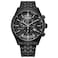 CITIZEN Mens Classic Corso EcoDrive Watch Chronograph 1224 Hour Time Date Sapphire Crystal Black IonPlated Model AT214586E