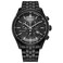 CITIZEN Mens Classic Corso EcoDrive Watch Chronograph 1224 Hour Time Date Sapphire Crystal Black IonPlated Model AT214586E