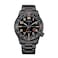Citizen Mens EcoDrive Weekender Avion Field Watch in Black IP Stainless Steel Black Dial Model BM755559E