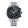 Citizen Mens EcoDrive Classic Chronograph Watch in Stainless Steel with Perpetual Calendar Tachymeter Black Dial