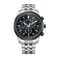 Citizen Mens EcoDrive Classic Chronograph Watch in Stainless Steel with Perpetual Calendar Tachymeter Black Dial