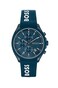 BOSS Velocity Mens Chronograph Stainless Steel Case and Silicone Strap Watch Color Blue Model 1514061