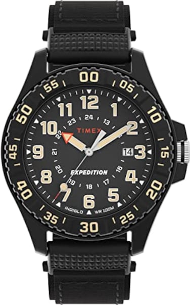 Timex Mens Acadia 42mm Watch Black Strap Black Dial Black Case