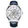 RollsTimi Pagani Design PD1638 Skeleton Automatic Mechanical Mens Watch Stainless Steel Automatic Mechanical Mens Watch 43 mm diameter leather strap pointer dial water resistant to 100 meters