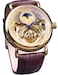 FORSINING Luxury Mens Watch with Moon Phase Tourbillon Retro Skeleton Hollow SelfWind Mechanical Wristwatch Leather Belt Automatic Movement Men Watches Gold Gold