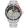 Citizen EcoDrive Mens Mickey Astronaut Stainless Steel Watch Red and Black Bezel Model AW170954W