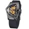 FORSINING Triangular Automatic Mechanical Watch Oversized Dial Fully Hollowed Out Dial Design Automatic Movement 22MM Wide Soft Silicone Strap