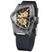 FORSINING Triangular Automatic Mechanical Watch Oversized Dial Fully Hollowed Out Dial Design Automatic Movement 22MM Wide Soft Silicone Strap