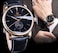 MASTOP Mens Minimalist White Dial Automatic Watch Stainless Steel with Leather Strap Mechanical Watch for Men Gold Black