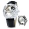 Caluxe Automatic Mechanical Tourbillon Watch Classy Black Brown Genuine Leather Strap Sports Rubber 3 Straps Combo