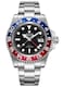 LOREO Luxury Mens GMT Automatic Watch Sapphire Waterproof Stainless Steel Luminous Business Watch