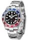 LOREO Luxury Mens GMT Automatic Watch Sapphire Waterproof Stainless Steel Luminous Business Watch