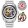 Citizen Mens EcoDrive Marvel Avengers Silver Stainless Steel Watch and Pin Gift Set Avengers 60th Anniversary Model AW208064W