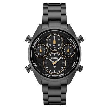 SEIKO Mens Black Dial Stainless Steel Band Prospex Speedtimer Limited Edition Chronograph Solar Quartz Watch