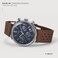 Timex Mens Marlin 40mm Watch Brown Strap Blue Dial Stainless Steel Case