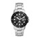 Fossil Mens Watch Blue Quartz Stainless Steel ThreeHand Watch for Men Color SilverBlack Taper
