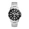 Fossil Mens Watch Blue Quartz Stainless Steel ThreeHand Watch for Men Color SilverBlack Taper