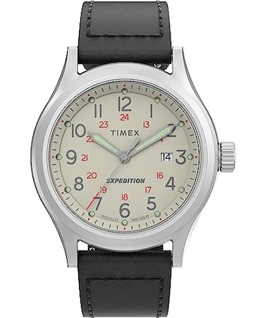 Timex Mens Expedition North Sierra 40mm Watch Black Strap Cream Dial Stainless Steel Case