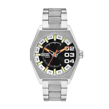 Diesel Scraper Stainless Steel ThreeHand Analog Mens Watch Color Silver Model DZ2172