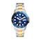 Fossil Mens 42mm Blue Quartz Stainless Steel GoldSilverBlue DiveInspired ThreeHand Watch FS6034