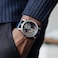 Thomas Earnshaw Fowler Bridge Mens Watch Automatic Skeleton Movement 43mm Stainless Steel Case Leather Strap Water Resistant 30m ES8225 Blue Silver
