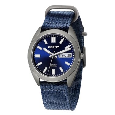 BERNY Titanium Watch for Men Japanese Quartz Movement Titanium Analog Quartz Watches 10ATM Waterproof Super Luminous