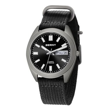 BERNY Titanium Watch for Men Japanese Quartz Movement Titanium Analog Quartz Watches 10ATM Waterproof Super Luminous