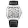 FORSINING Mens Waterproof Skeleton Stylish Watch Automatic Steampunk Self Winding Silicone Strap Luminous Square Wrist Watch 2Silver