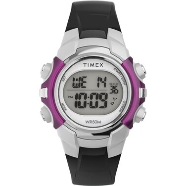 Timex Mens Digital 33mm Watch Black Band Digital Dial Black Case