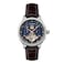 Thomas Earnshaw Mens 43mm Baron Grand Date Calendar Open Heart Automatic Blue Watch with Leather Strap ES818702