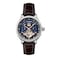 Thomas Earnshaw Mens 43mm Baron Grand Date Calendar Open Heart Automatic Blue Watch with Leather Strap ES818702