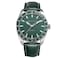 Perry Ellis Solar Powered Mens Watch Vegan Leather WaterResistant Analog Wrist Watches for Men 42mm Case Aluminum Tachymeter Bezel Elegant Gift for Man Green