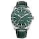 Perry Ellis Solar Powered Mens Watch Vegan Leather WaterResistant Analog Wrist Watches for Men 42mm Case Aluminum Tachymeter Bezel Elegant Gift for Man Green