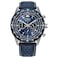 Citizen Mens EcoDrive Weekender Sport Casual SilverTone Stainless Steel Watch Blue Leather Strap Chronograph Model CA455701L