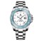 PAGRNE DESIGN Pagani Design GMT Automatic Mechanical Mens Watch Rotating Ceramic Bezel Stainless Steel Watch with Date Function Mens Sport Watch Sky BlueWhite3