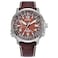 Citizen Mens EcoDrive Promaster Eco Sky SilverTone Stainless Steel Watch Brown Leather Strap Brown Dial Model CB024801X
