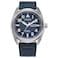 Citizen Mens EcoDrive Weekender Garrison Field Watch in Super Titanium SilverTone Blue Leather Strap 3 Hand DayDate Model BM856801L