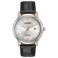 Citizen Mens EcoDrive Classic Watch in Stainless Steel with Black Leather Strap Silver Dial Model AW123603A