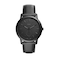 Fossil Mens Minimalist Quartz Stainless Steel and Black Leather ThreeHand Watch for Men Color Black